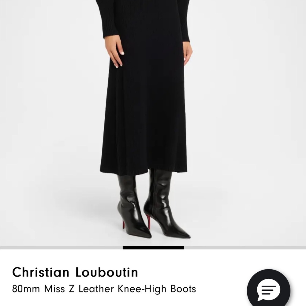 Christian Louboutin Black Leather Knee-High Boots